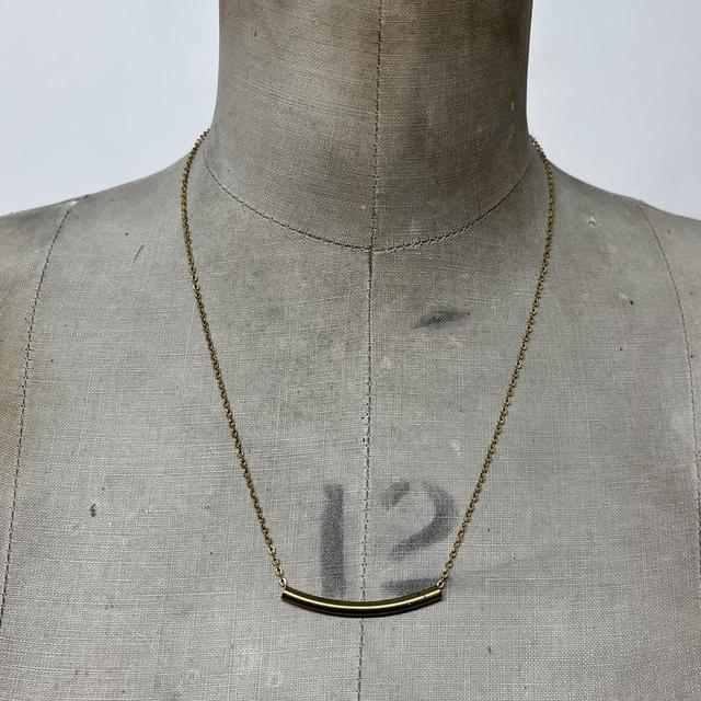 Brass minimalist bar necklace