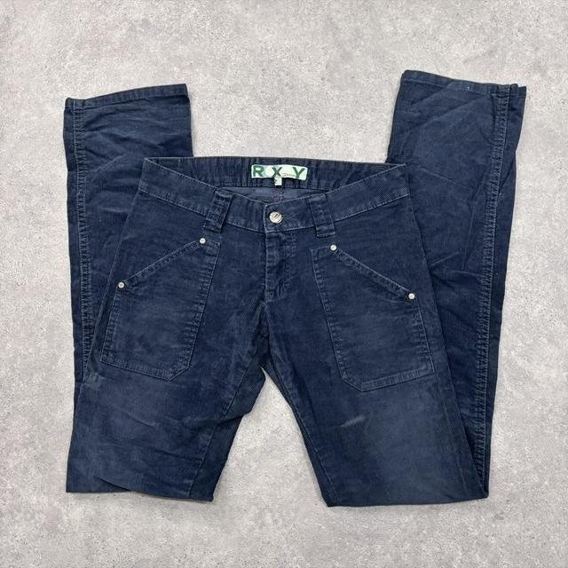 Blue straight-leg cord jeans
