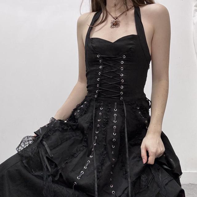 Gothic lace up corset dress