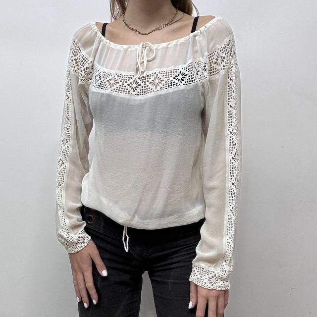 Sheer lace floaty blouse