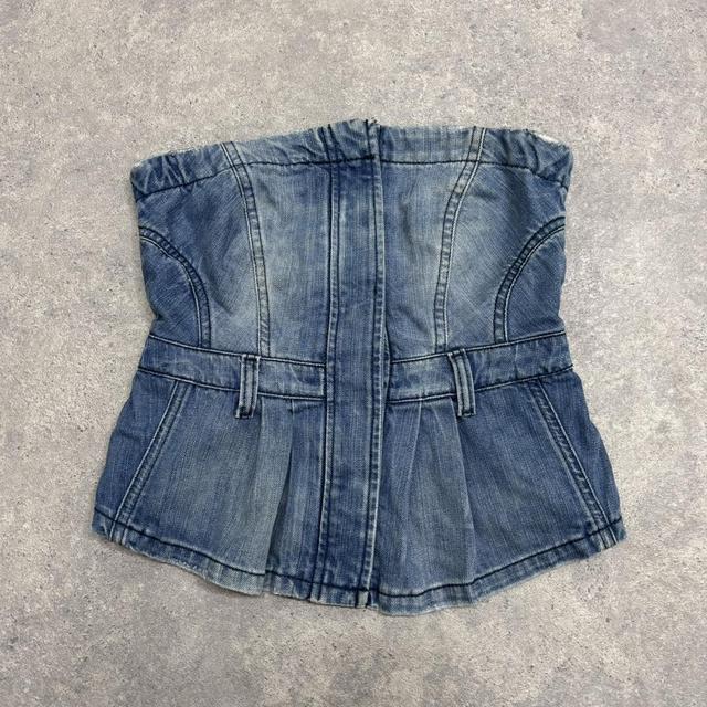Allsaints denim corset top