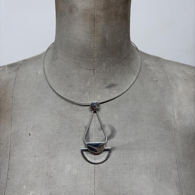 Chunky silver futuristic necklace
