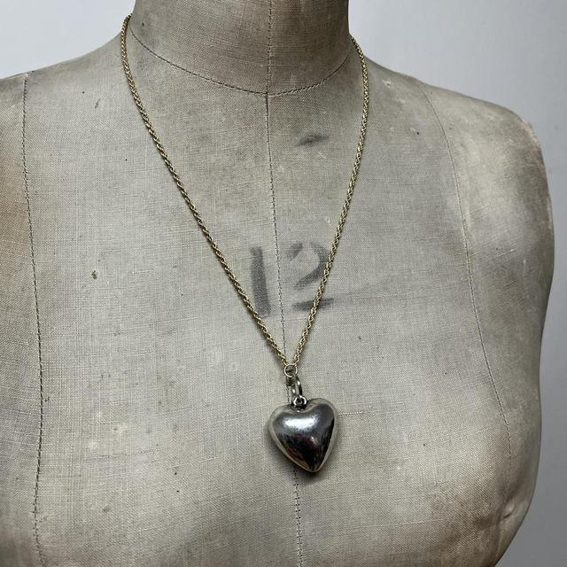 Silver bubble heart necklace