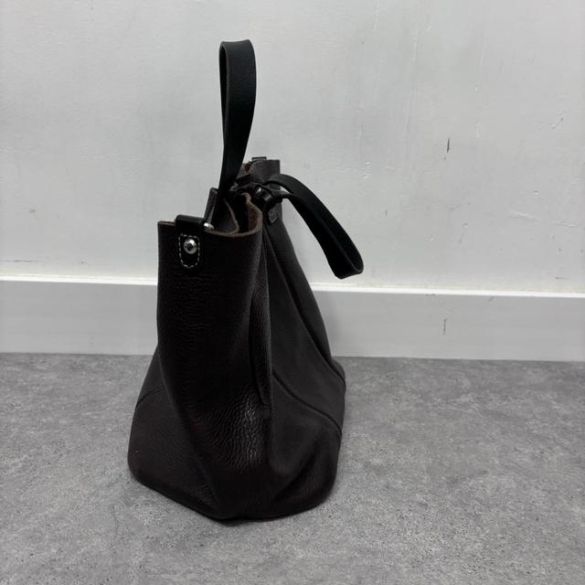 Dark brown leather slouchy bag
