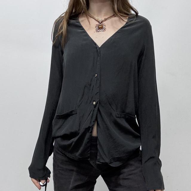 Black silk sezane shirt