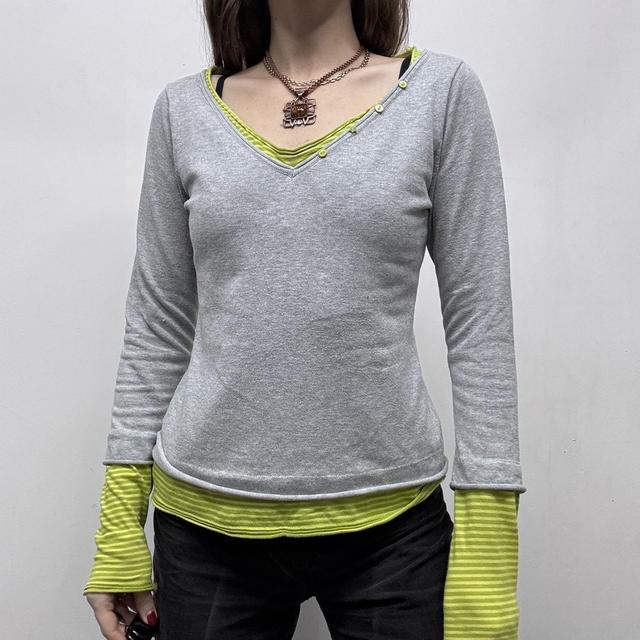 Pinstripe layered flared jumper
