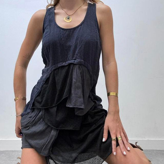 Layered grunge patchwork dress