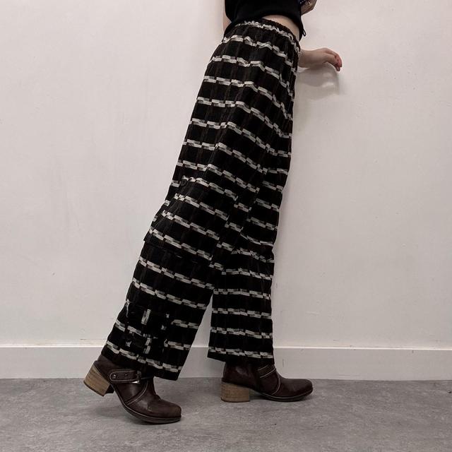 Wide leg pinstripe trousers