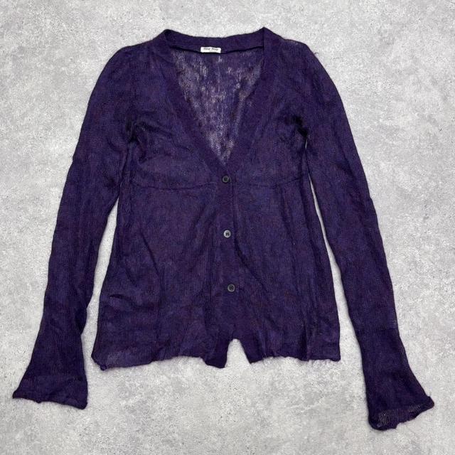 Sheer mohair Miu Miu flare cardigan