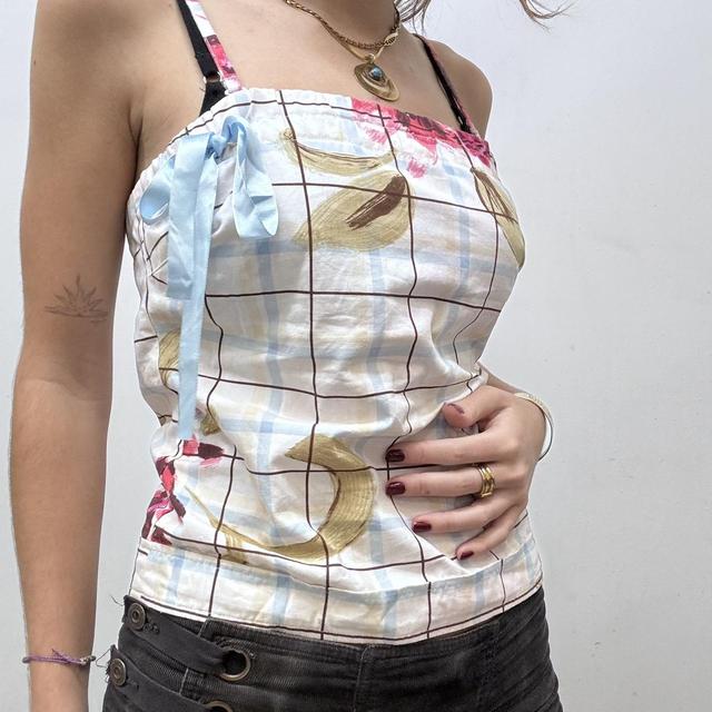 Coquette checked printed bow vest