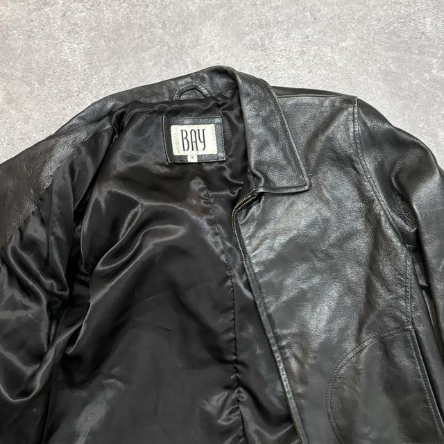 Black boxy leather jacket
