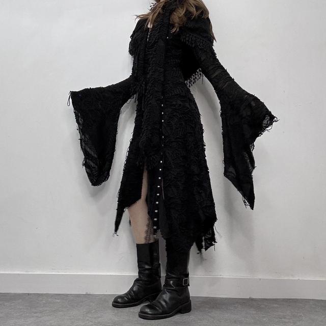 Black lace grunge flare dress cardigan
