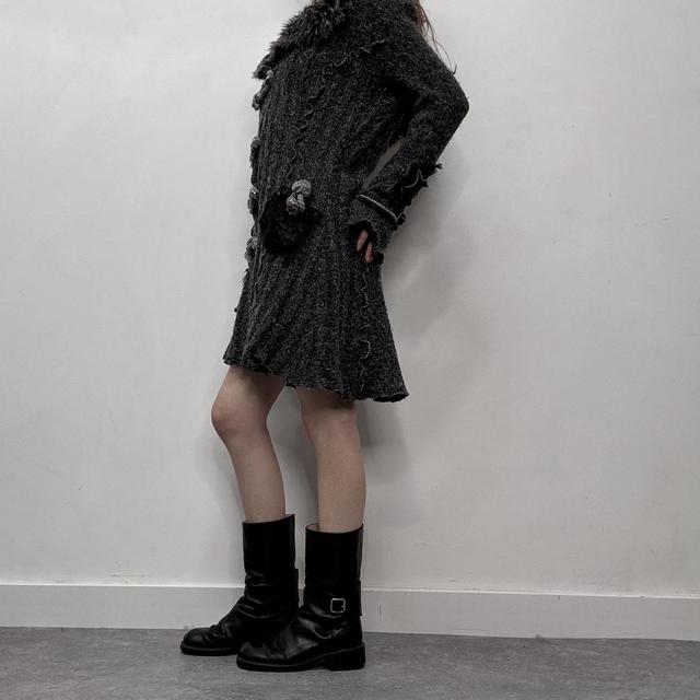 Grey knitted grunge fairy cardigan
