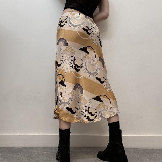 Floaty silky flare print skirt
