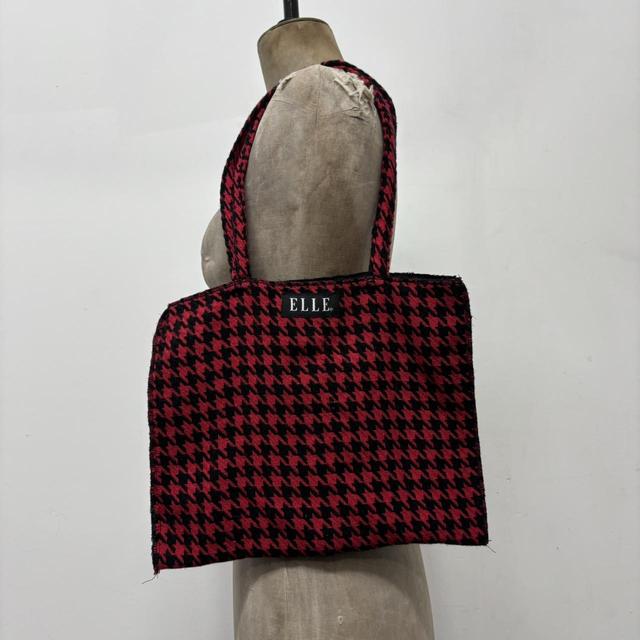 Houndstooth felt mini bag