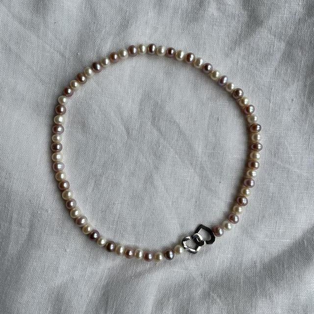 Genuine Pearl heart necklace