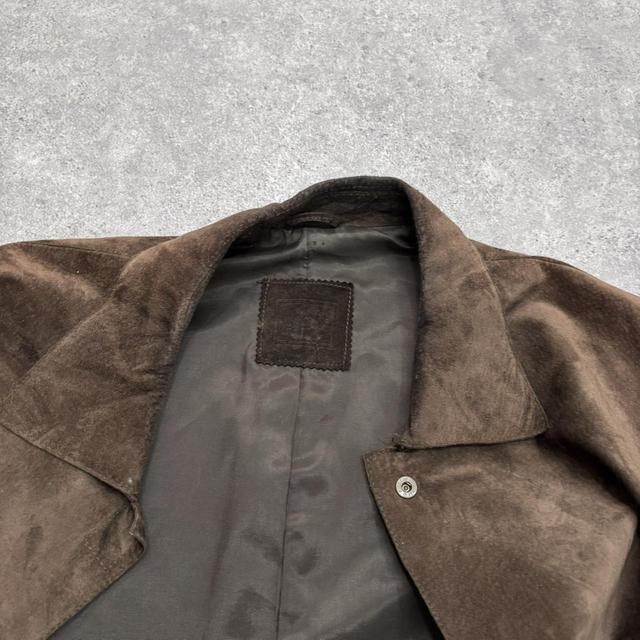 Brown suede boxy blazer