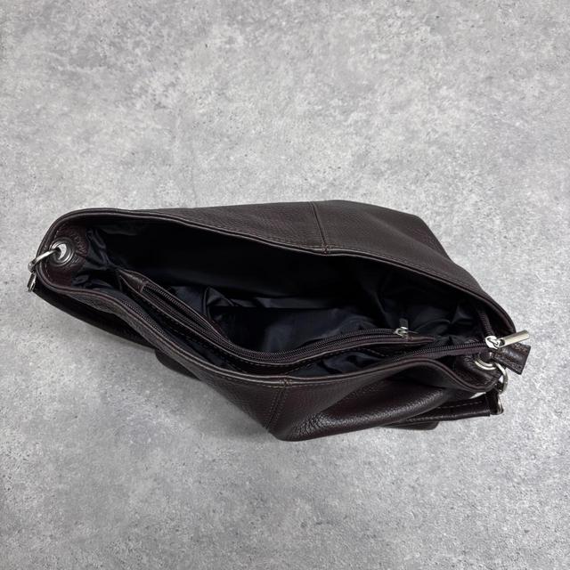Dark brown leather slouchy shoulder bag