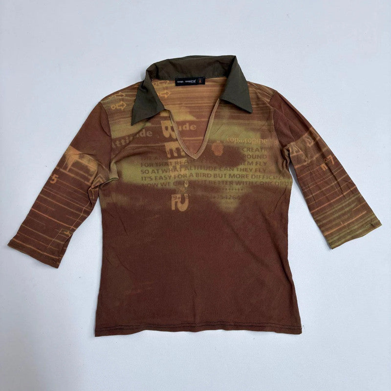 graphic cropped cop copine shirt