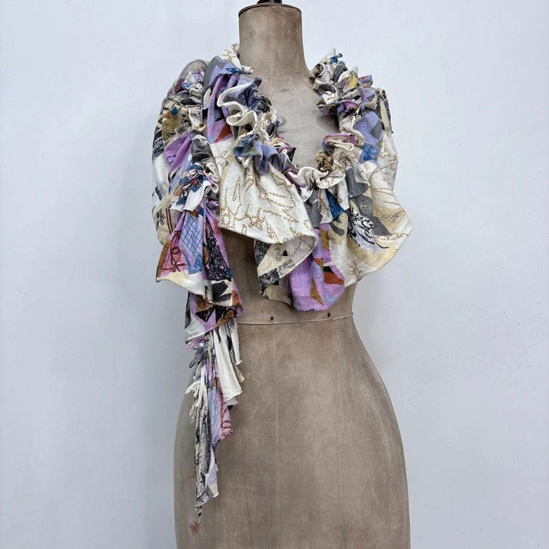 scarf gathered ruffle grunge scarf blouse