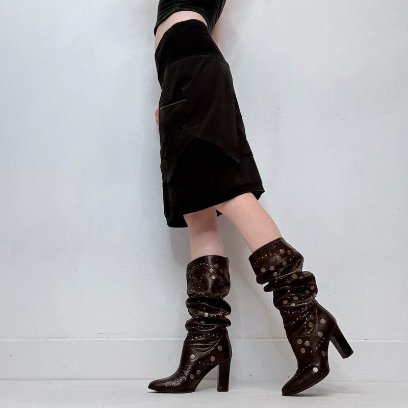 black low rise skirt