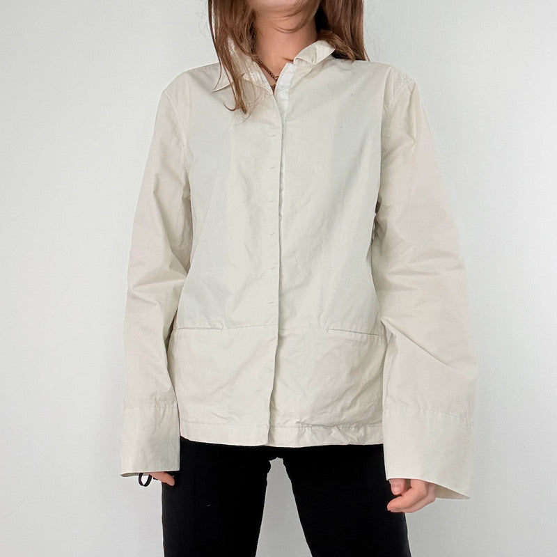 boxy cream tech jacket