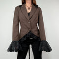 brown steampunk flared lace corset jacket