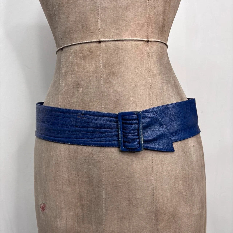 thick blue leather belt