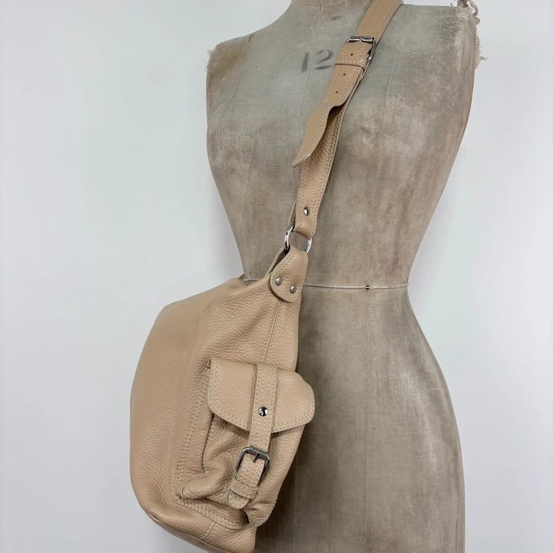 tan leather slouchy crossbody bag
