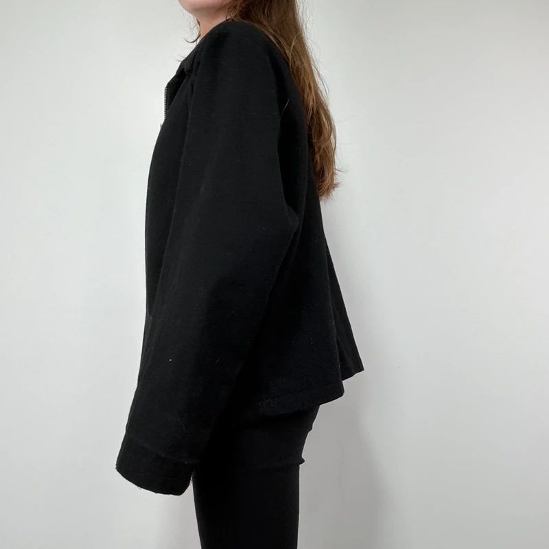 Black Wool Minimalist Jacket