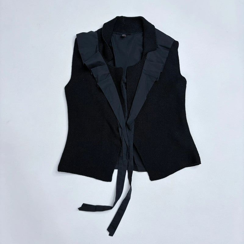 Cop Copine black knitted cropped vest