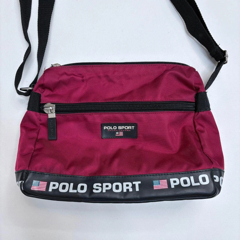 90s red Ralph Lauren polo sport bag