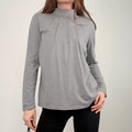grey pleated long sleeve top