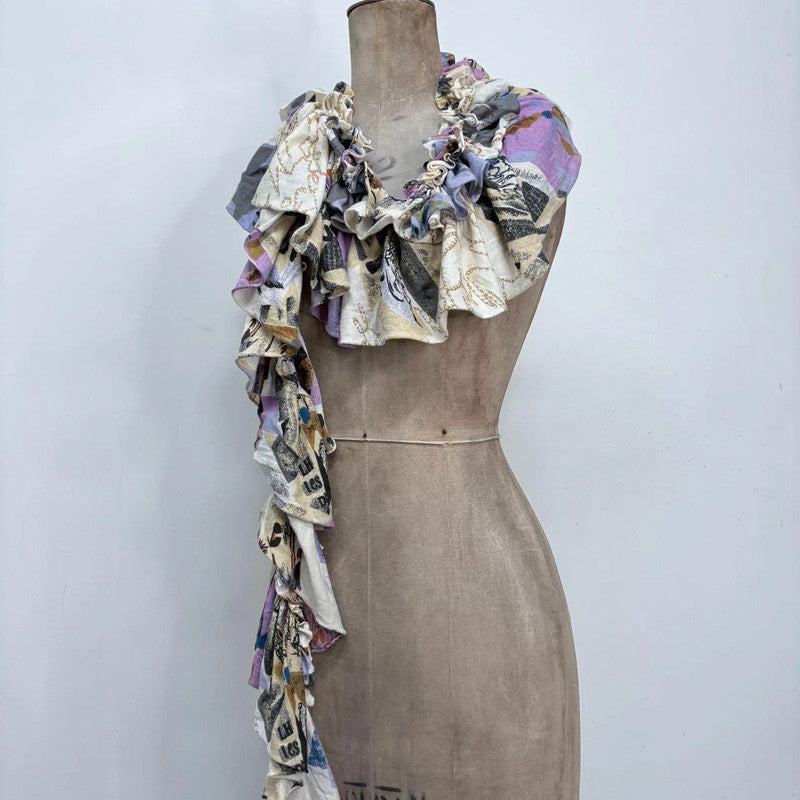 scarf gathered ruffle grunge scarf blouse