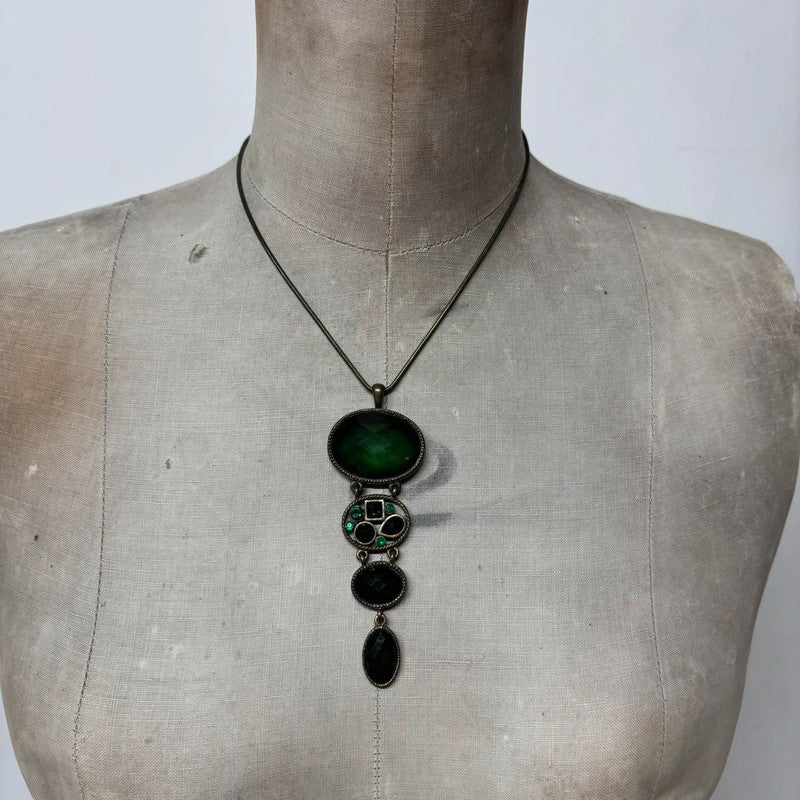 green gemstone summer necklace