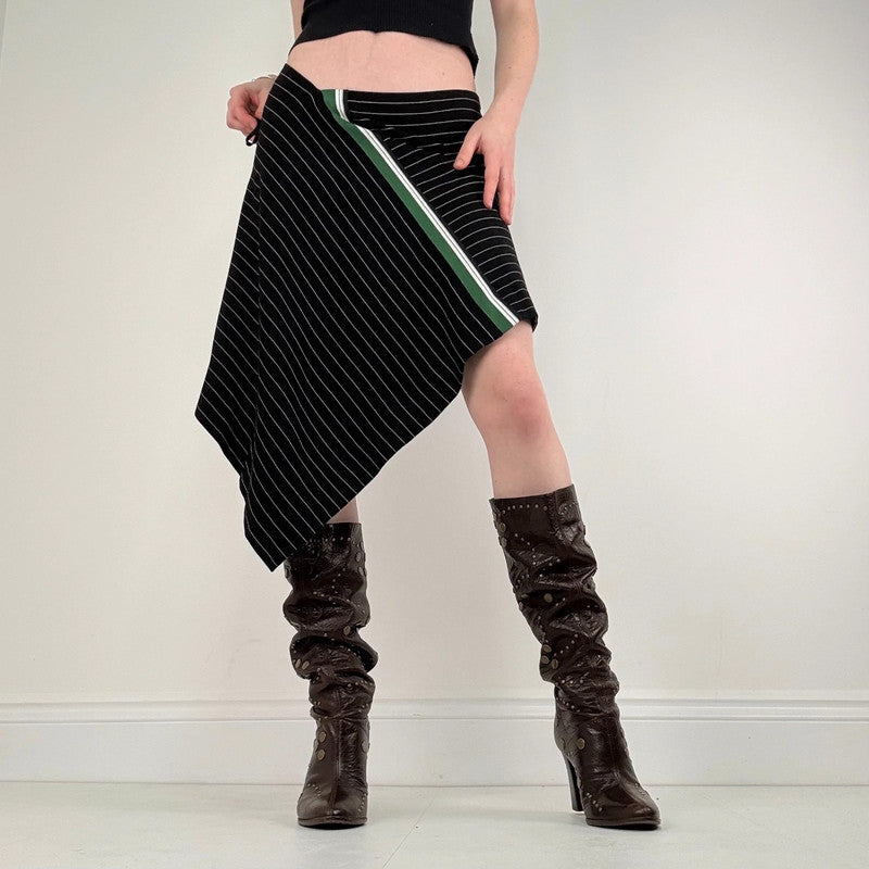 Cop Copine asymmetric black pinstripe skirt