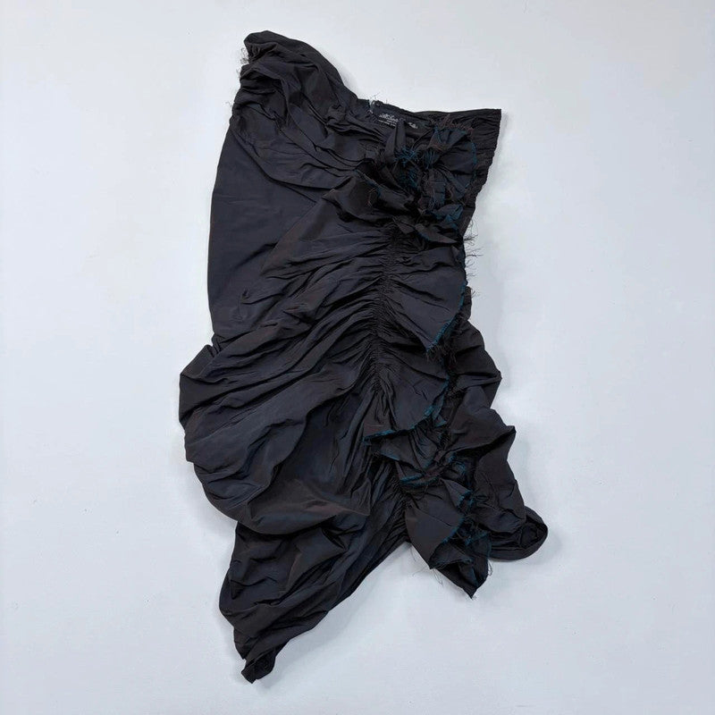 brown gathered pleated allsaints mini dress