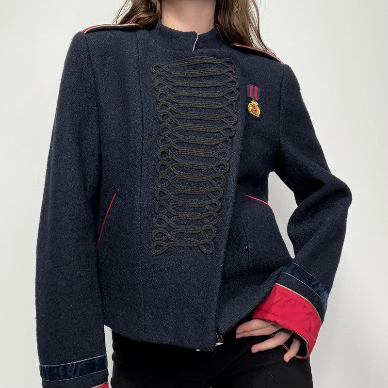 navy wool military napolionic jacket