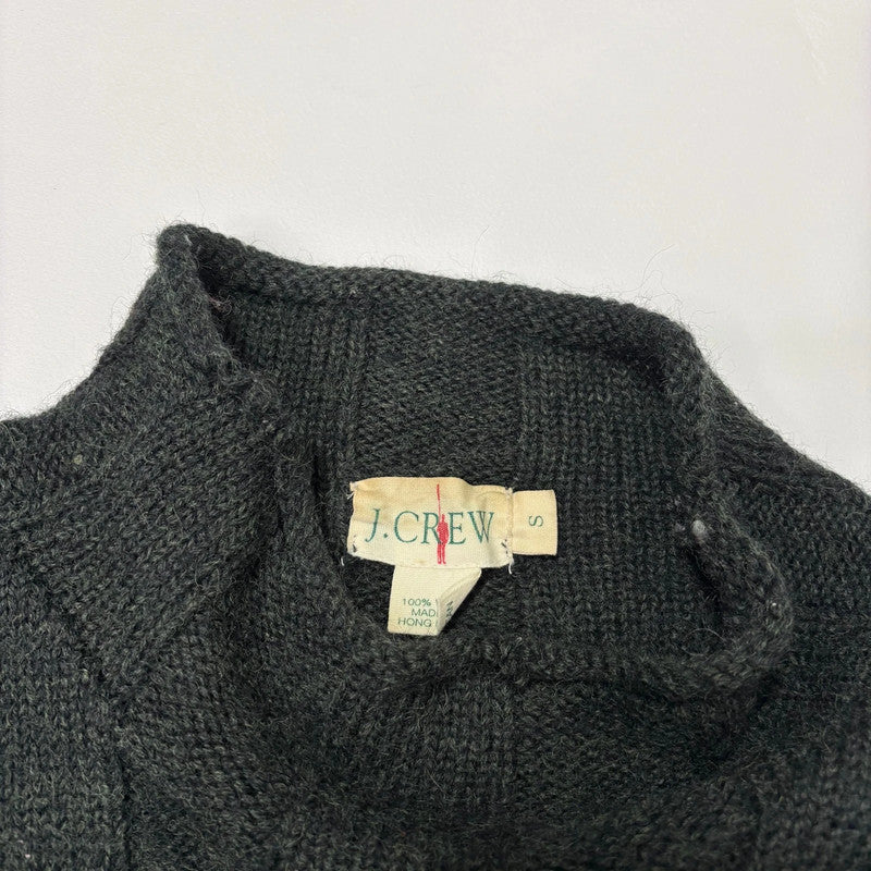 green J crew fisherman jumper
