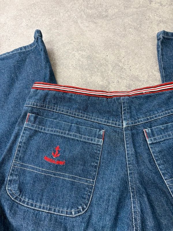 Vintage napoleonic nautical button up denim flares