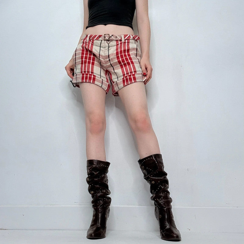 tartan linen belted Burberry shorts