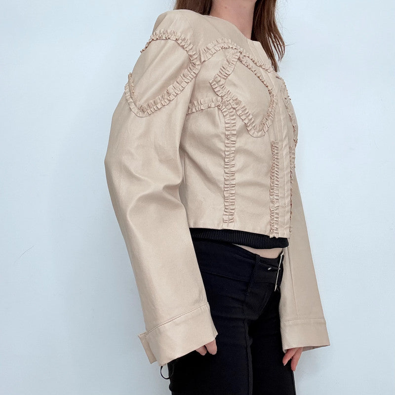cropped hook and eye corset style jacket