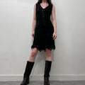 black silk lace midi dress