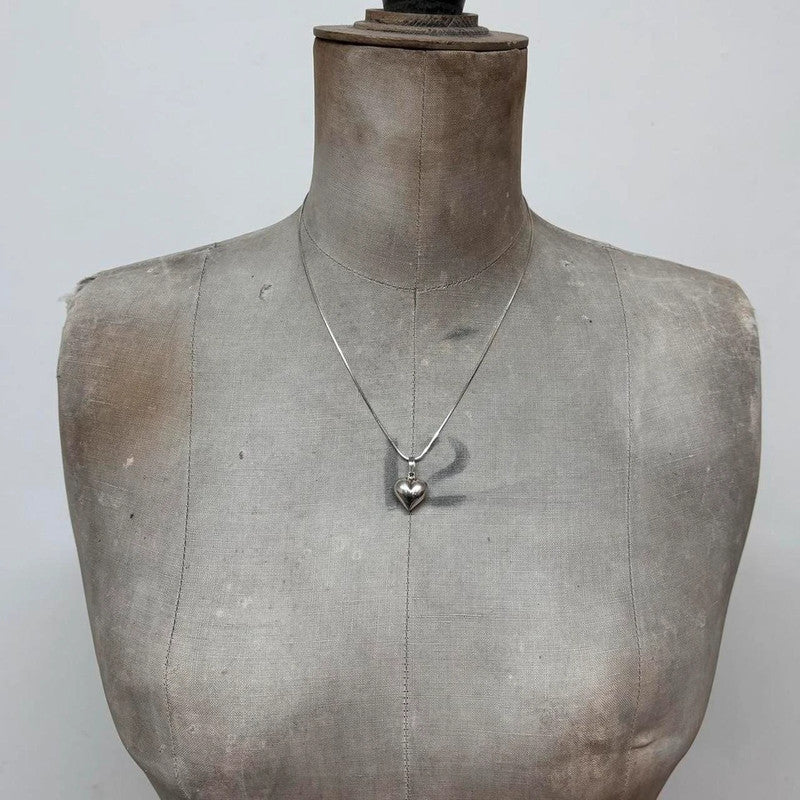 Genuine silver bubble heart necklace