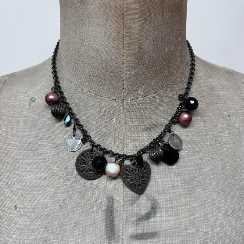 beaded charm necklace