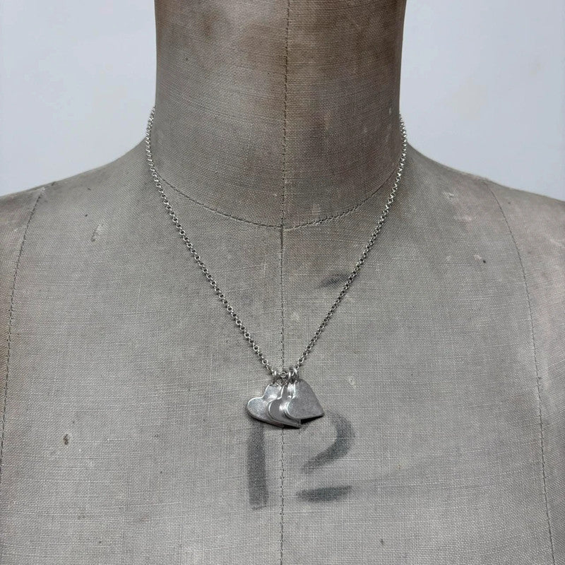 silver heart charm necklace
