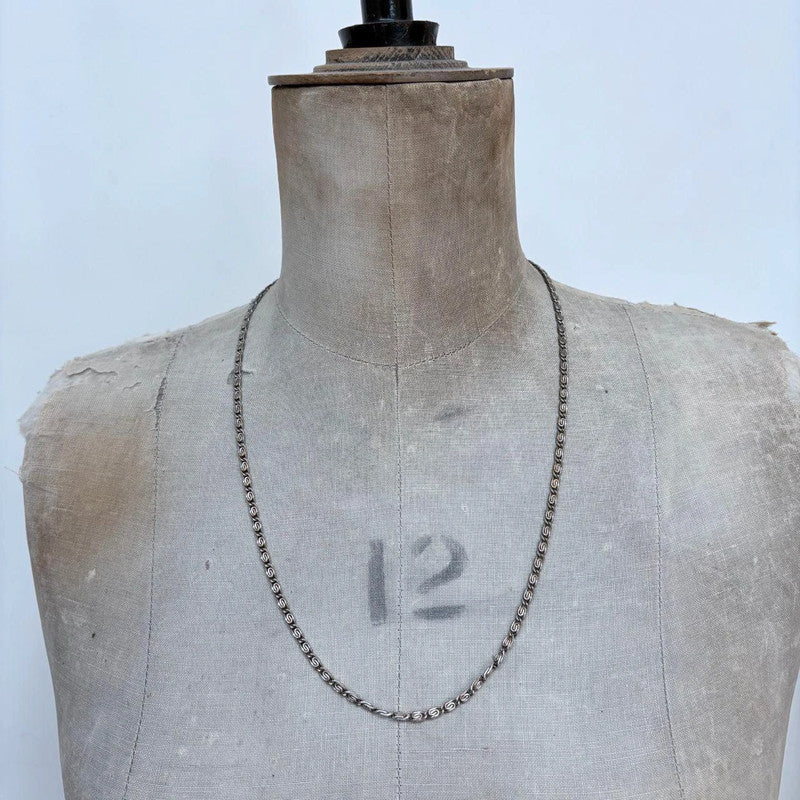 silver flat link chain necklace