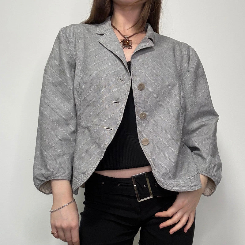 cropped pleated puff jacket