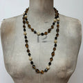 layered chain beaded charm necklace