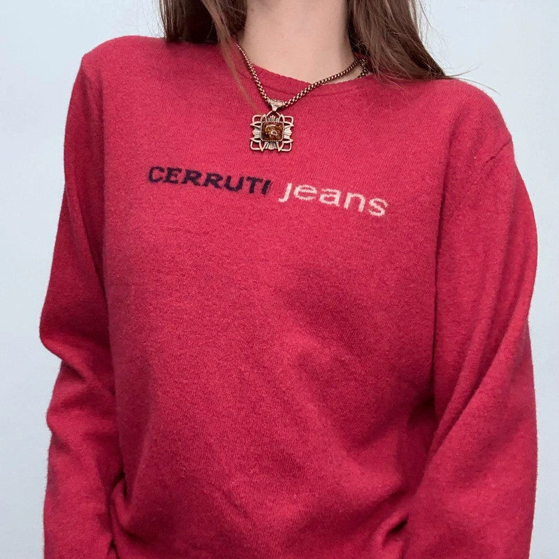 pink salmon oversized wool knitted jumper